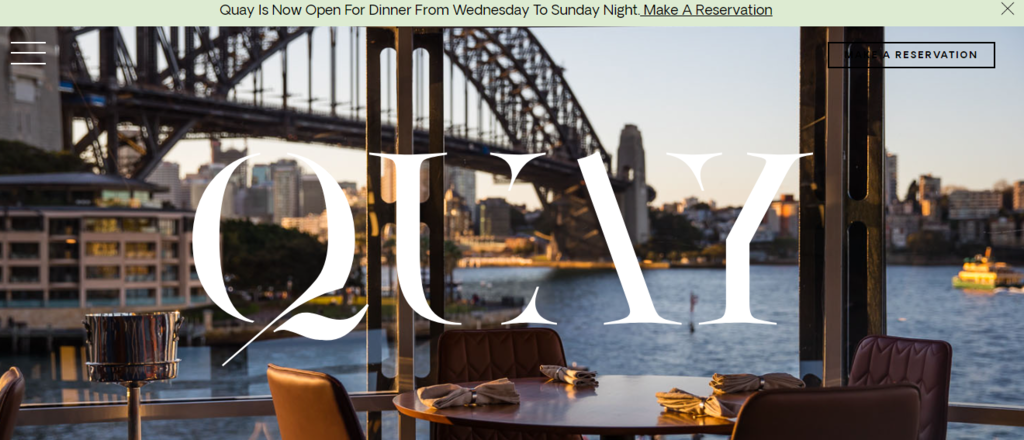 p&aacute;gina oficial do restaurante quay