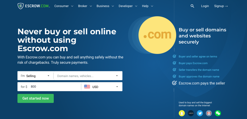 servi&ccedil;o de garantia de compra e venda escrow.com