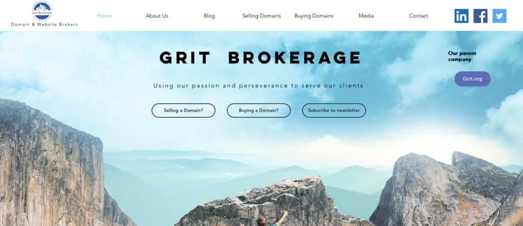 corretora de dom&iacute;nios grit brokerage