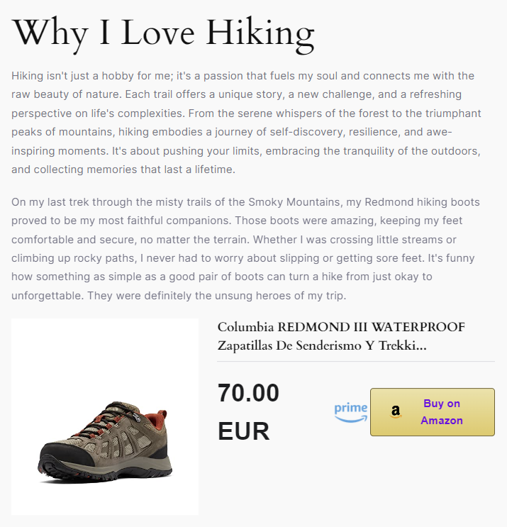 plugin hostinger amazon affiliate funcionando em p&aacute;gina de site