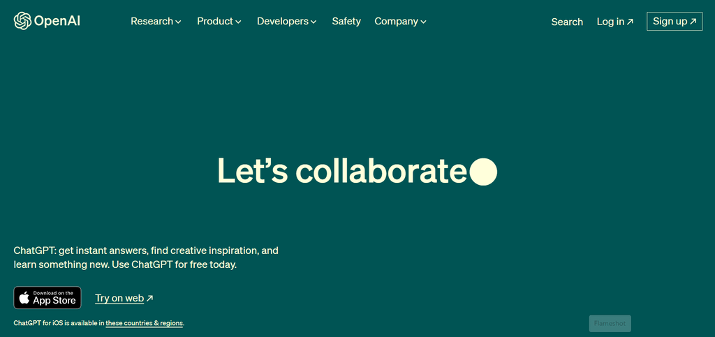 P&aacute;gina inicial do ChatGPT, um modelo de processamento de linguagem natural de IA