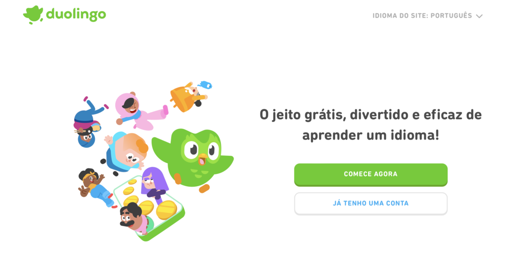 site com &aacute;rea de membros do duolingo