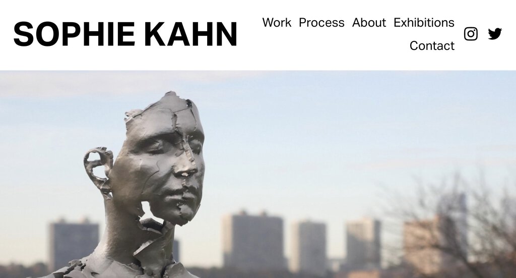 Exemplo de Site Minimalista sobre esculturas e arte