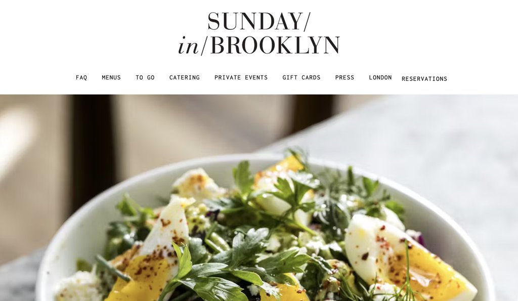 Site minimalista de exemplo sobre restaurante