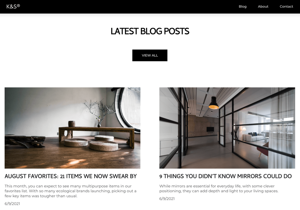 Parte do site onde mostra os &uacute;ltimos posts do blog, com imagem destacada, t&iacute;tulo e resumo do post