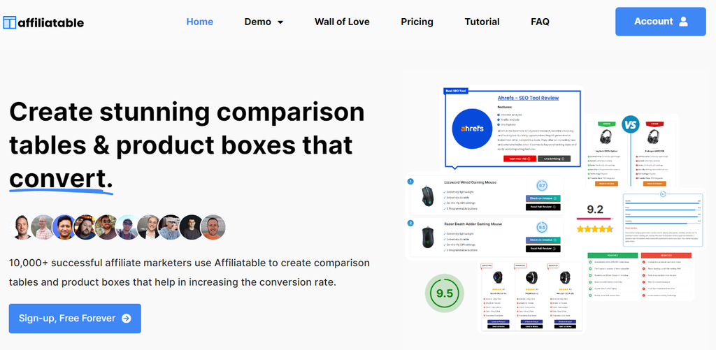 captura de tela da página do plugin affiliatable