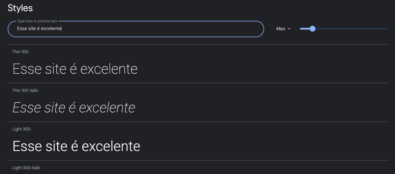 Fontes do Google Fonts