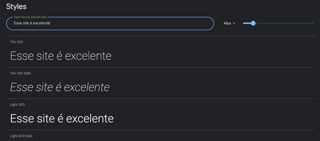 Fontes do Google Fonts