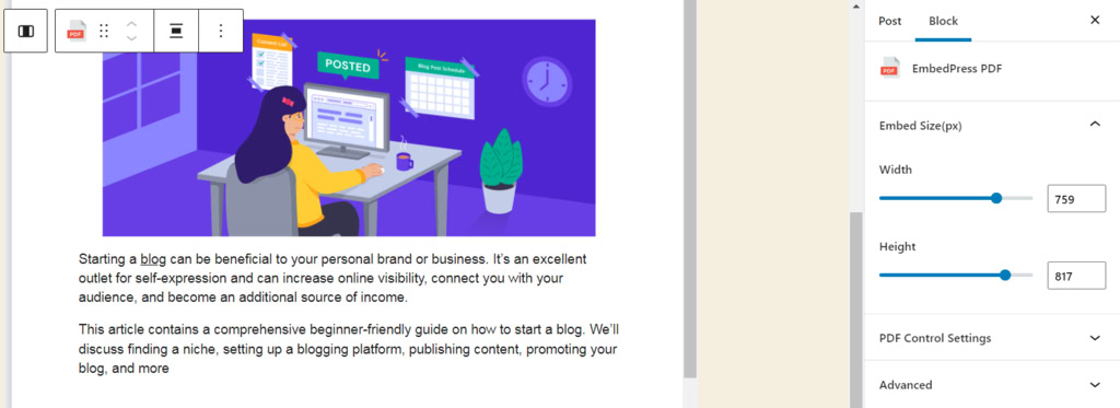 painel de configura&ccedil;&otilde;es do embedpress