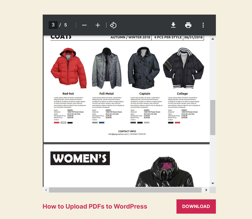 pdf embutido em postagem do wordpress