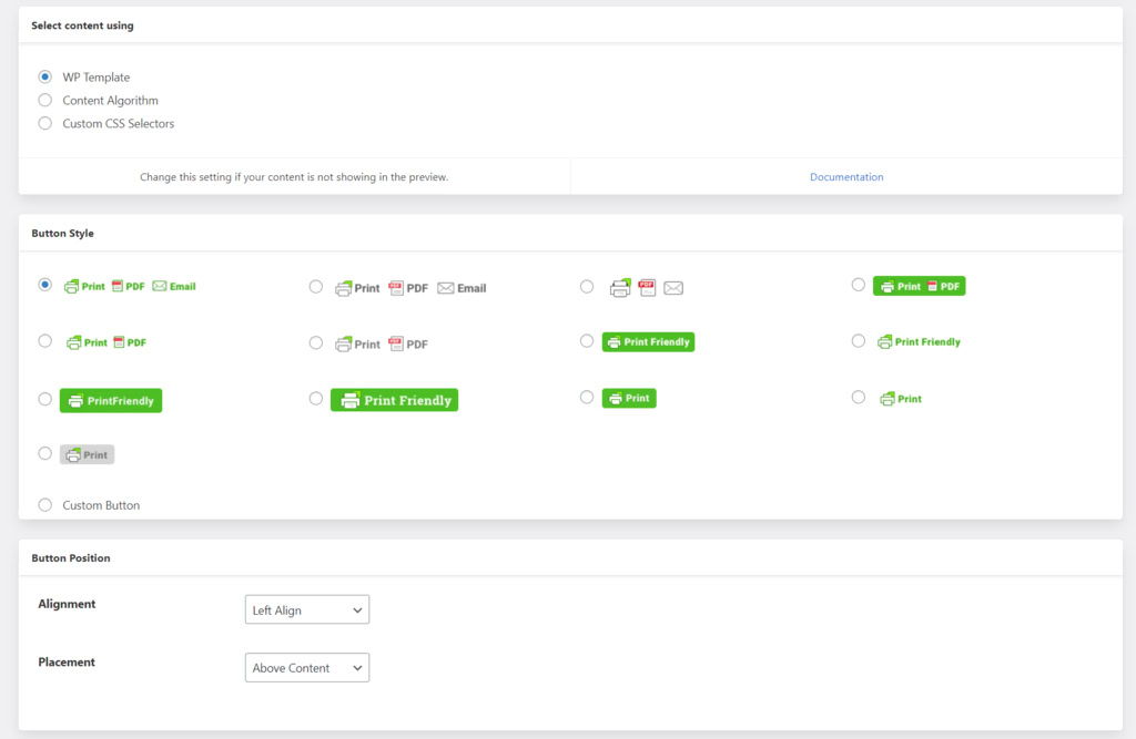 op&ccedil;&otilde;es de personaliza&ccedil;&atilde;o do printer friendly