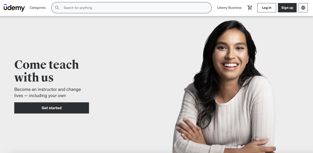 p&aacute;gina inicial da udemy
