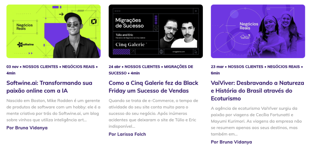 blog da hostinger com se&ccedil;&atilde;o de hist&oacute;rias de clientes