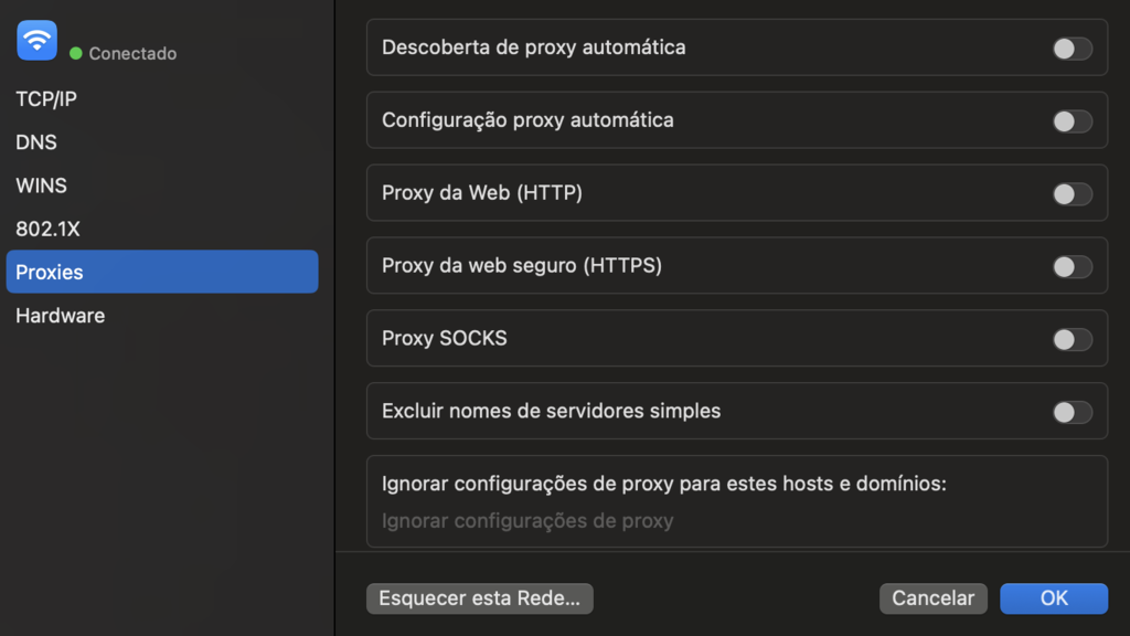 Desligando Proxies
