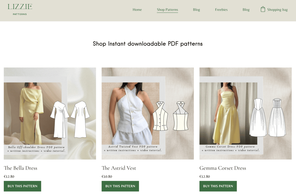 site da lizzie patterns