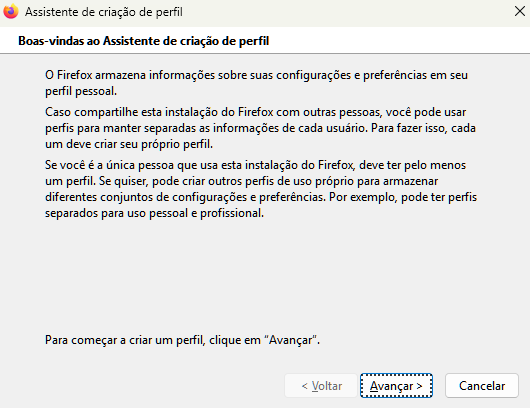 Configuração de perfil