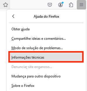 Informações técnicas do Firefox