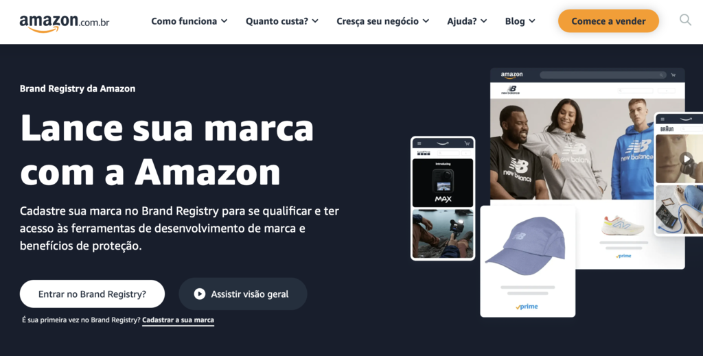 p&aacute;gina do amazon brand registry