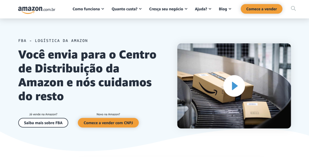 p&aacute;gina do amazon fba