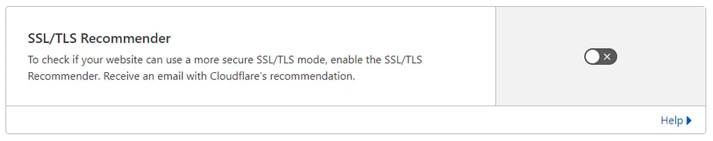Recomendador de SSL/TLS da Cloudflare