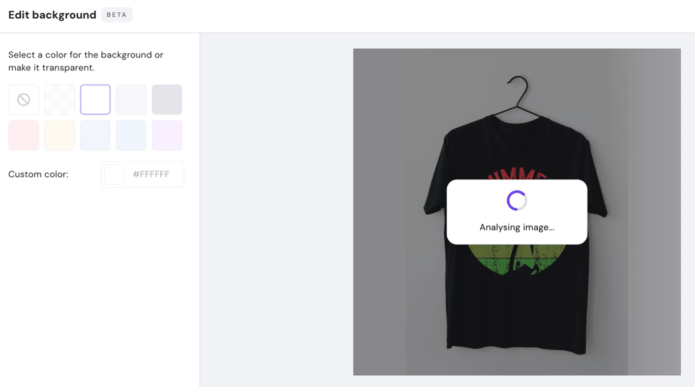 ferramenta para remover fundo de imagens de produtos no criador de loja virtual da hostinger
