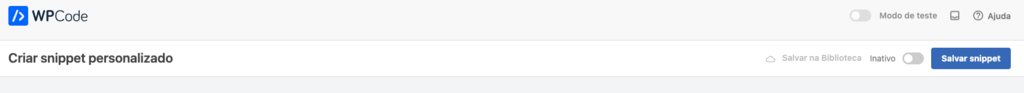 salvar snippet plugin wpcode