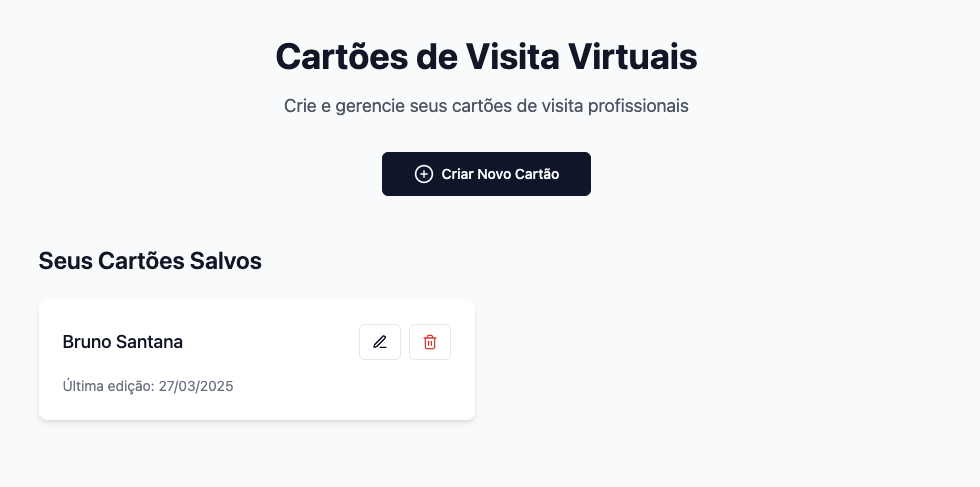 p&aacute;gina inicial do web app de cart&atilde;o de visita virtual da hostinger horizons