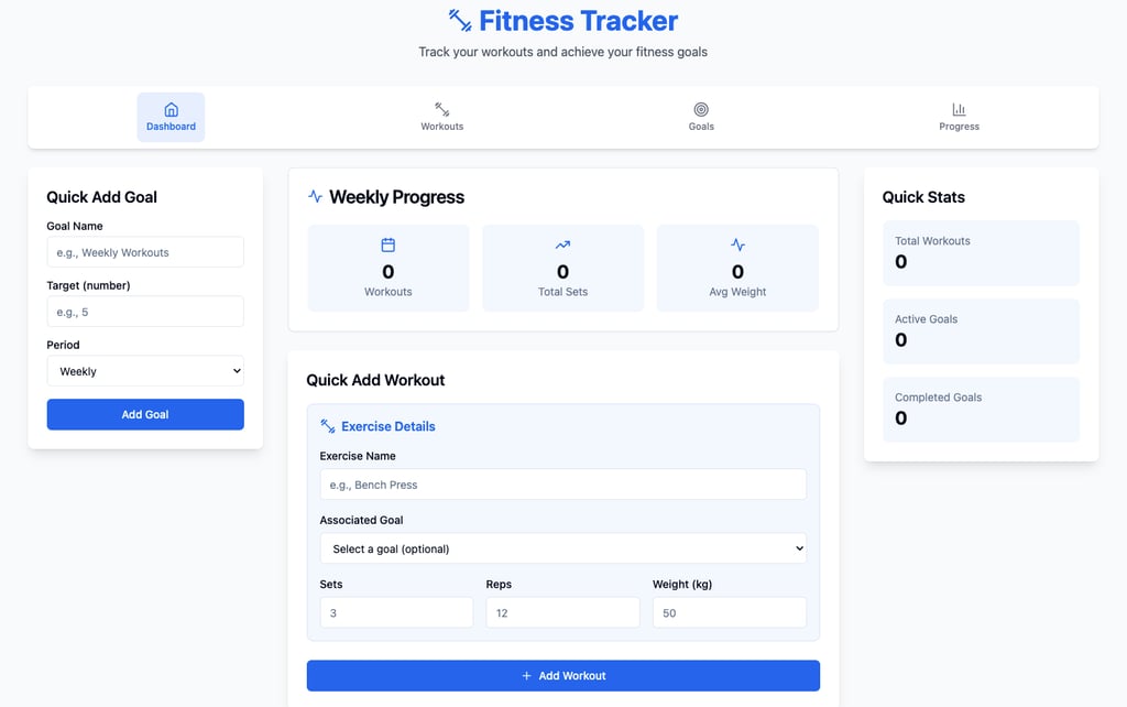 aplicativo fitness tracker desenvolvido com a hostinger horizons