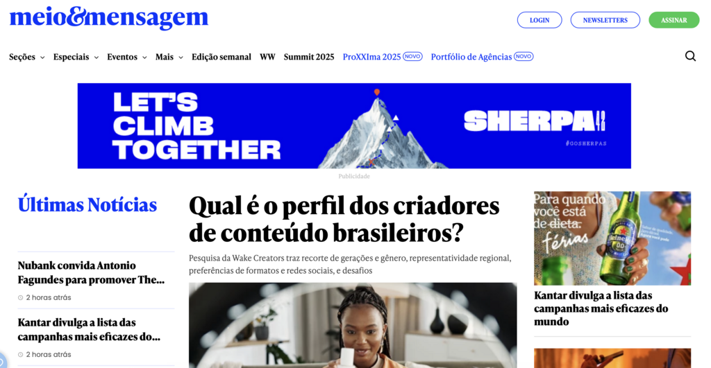 exemplos de blogs: meio e mensagem