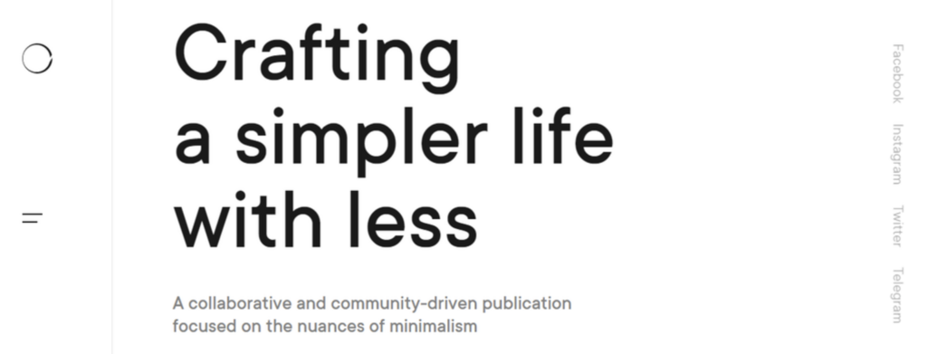 minimalism life