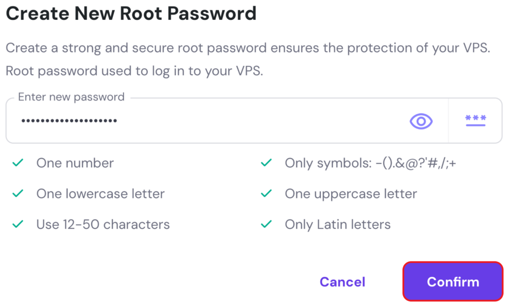 criando senha root no vps