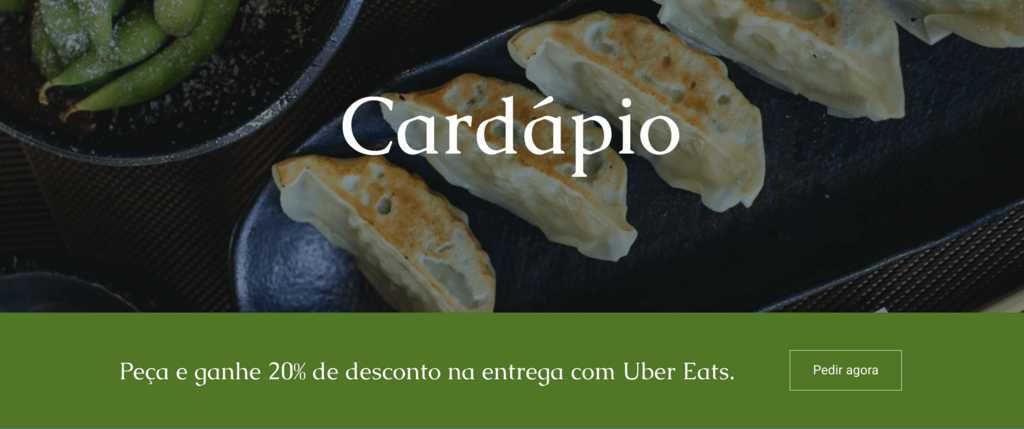 Banner para fazer pedido online no site para restaurante