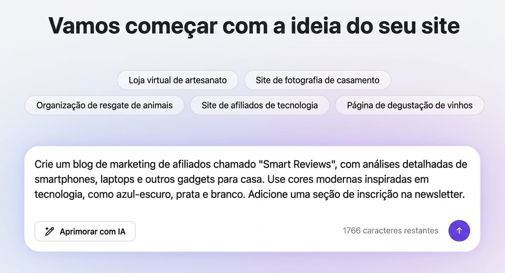 dando prompt pra ia da hostinger