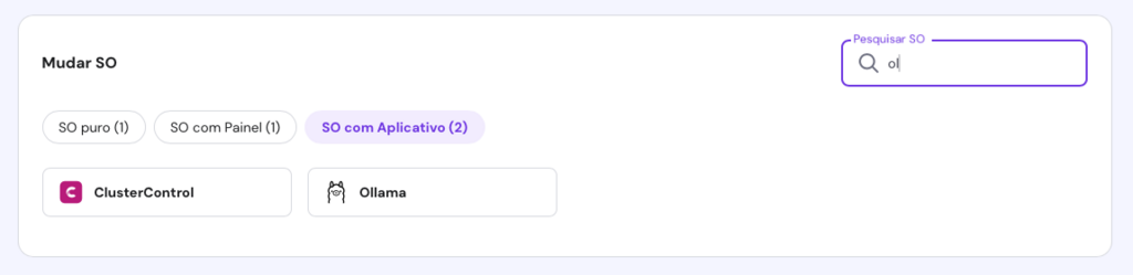selecionando o template do ollama nas configurações de vps do hpanel