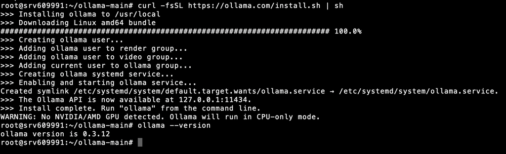 checando versão do ollama na linha de comando