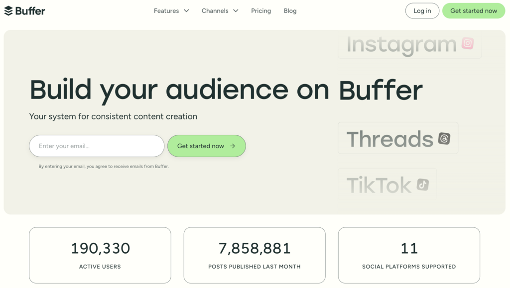 homepage do buffer