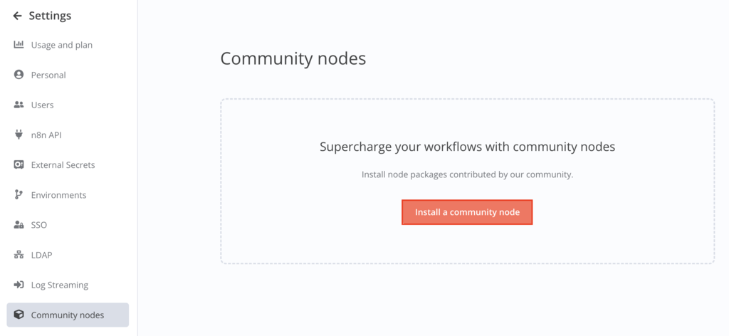 instalar community node no n8n