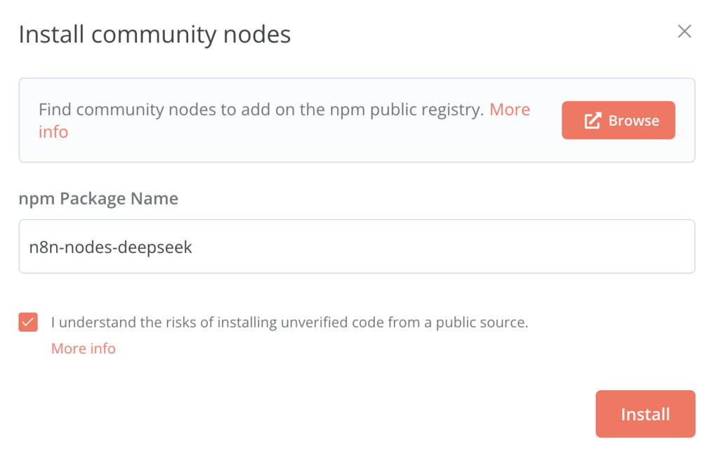 instalando community nodes no n8n