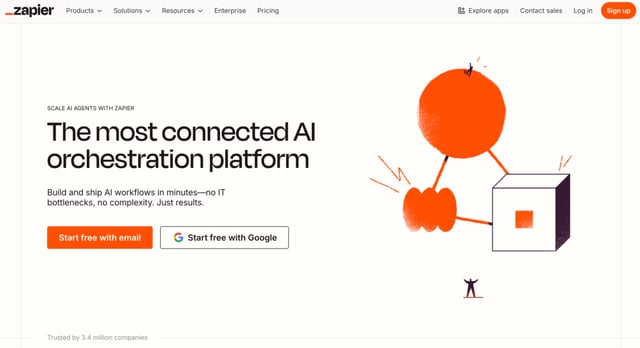 p&aacute;gina do zapier