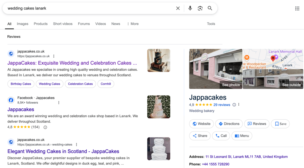 demonstra&ccedil;&atilde;o de seo local da jappacakes