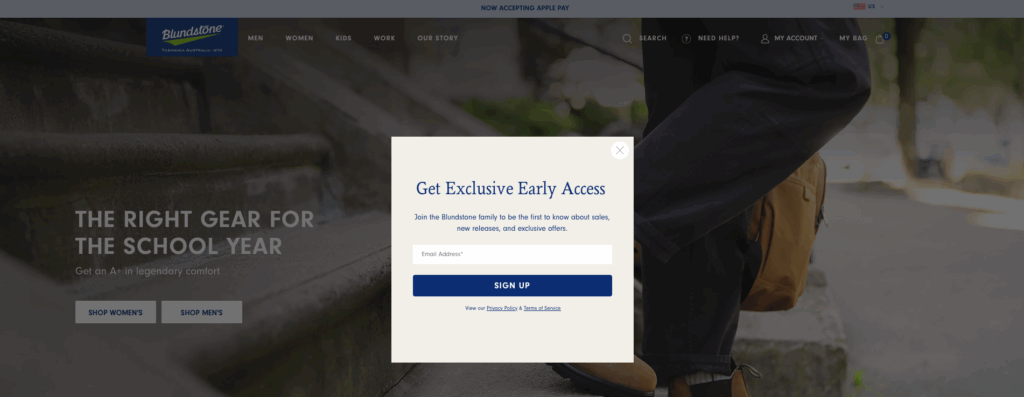 exemplo de campanha de email marketing da blundstone