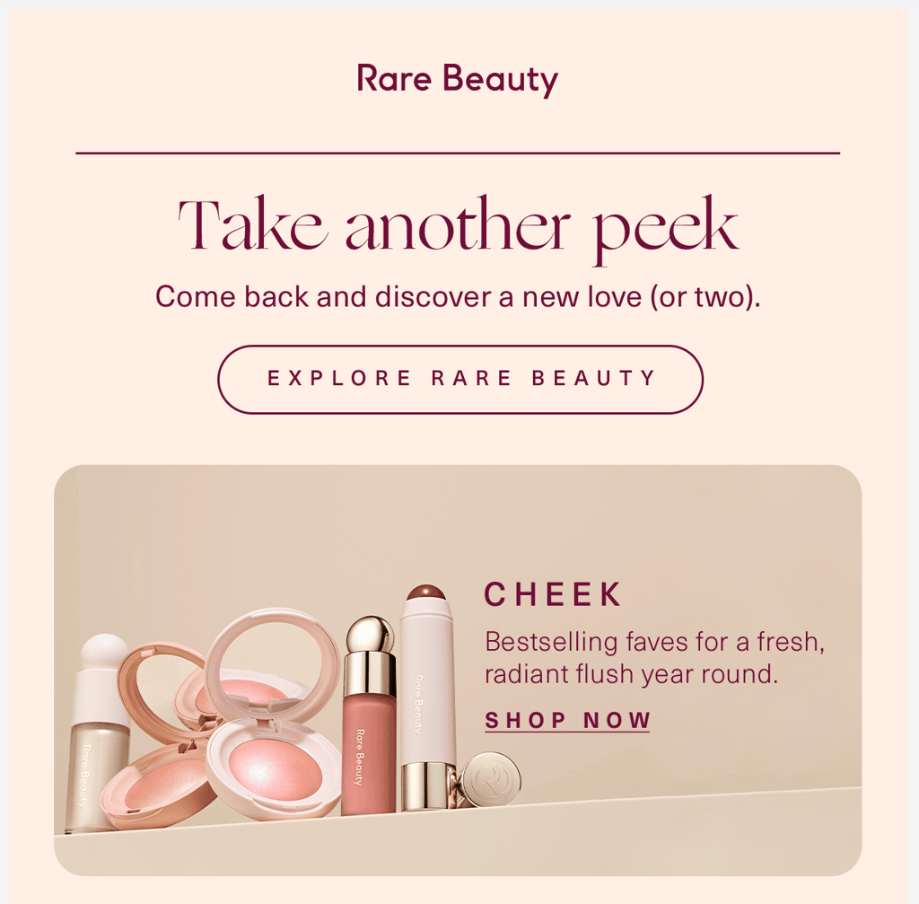 campanha de email marketing da rare beauty