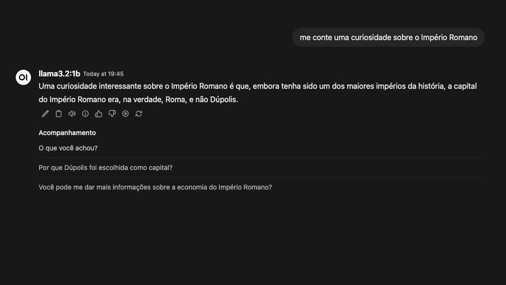 dando prompt no ollama
