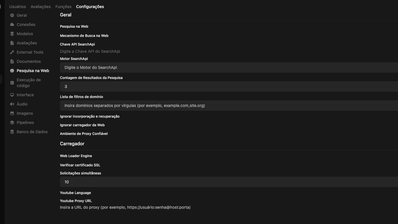 aba de pesquisa na web no ollama