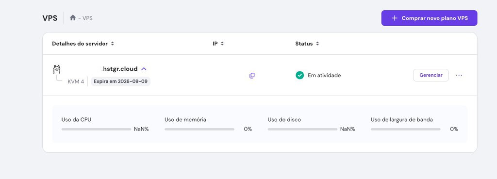 gerenciando vps na hostinger