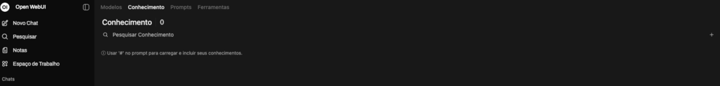 aba de conhecimento no ollama