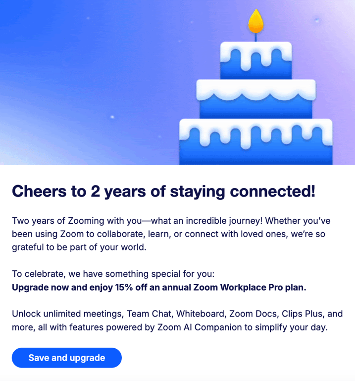 email de reengajamento do zoom