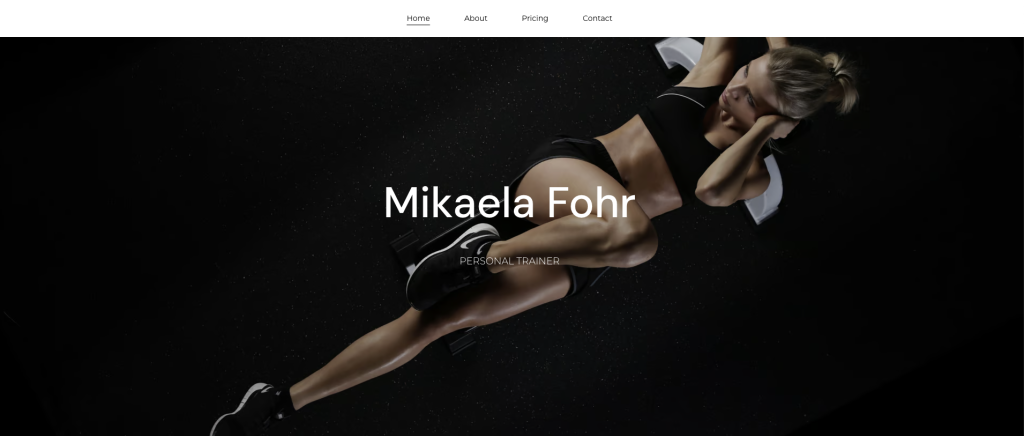 Pré-visualização do modelo de site do Hostinger Website Builder de Mikaela Fohr