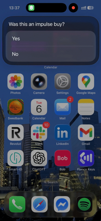 Uma janela pop-up do Atalho do iOS pergunta 