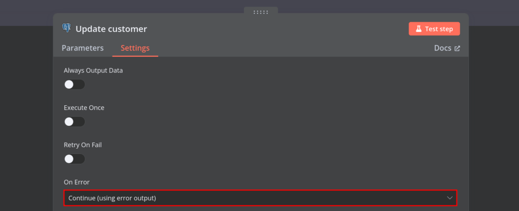 Configura&ccedil;&otilde;es de a&ccedil;&atilde;o de atualiza&ccedil;&atilde;o de linha do PostgreSQL com as configura&ccedil;&otilde;es 